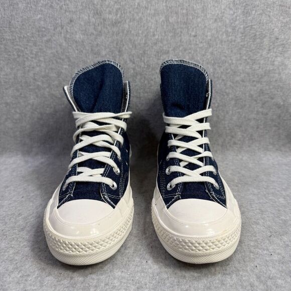 Converse Shoes Womens Size 7 Denim Blue High Top Lace Up Casual Classic Sneakers - Picture 2 of 9
